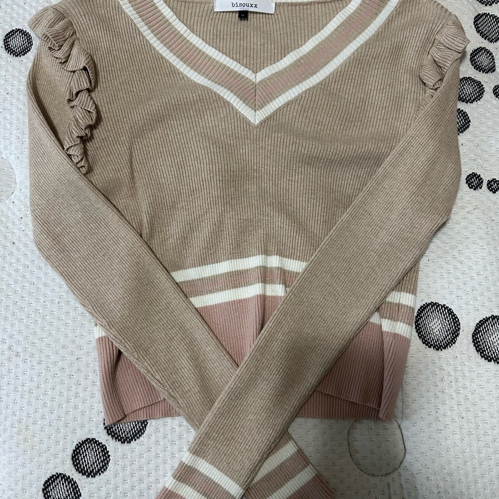 Women's Beige and Pink Sweater
